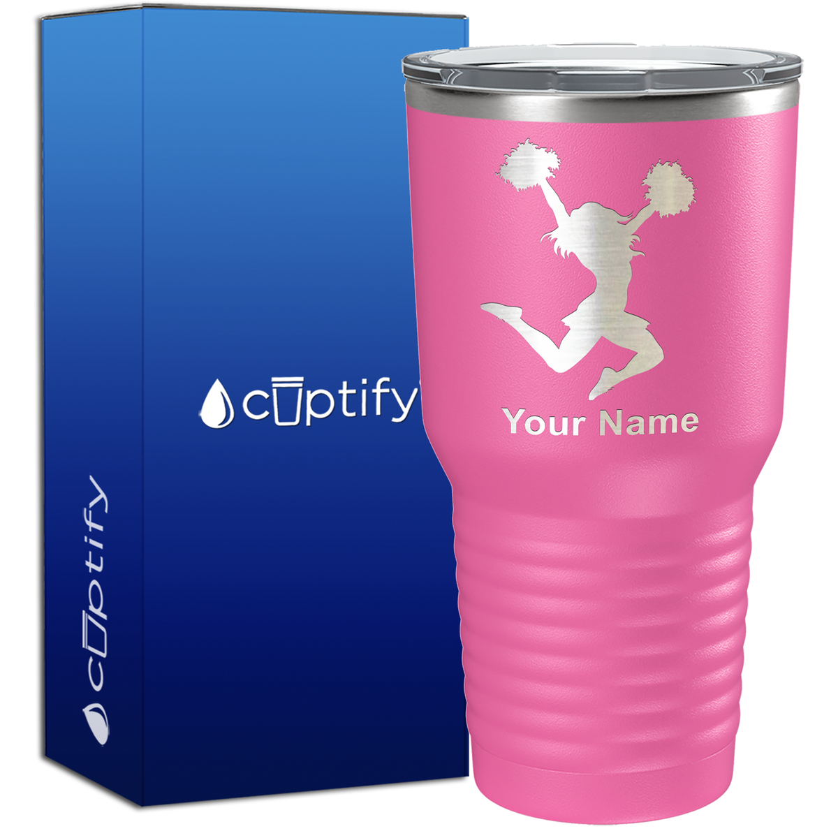 Personalized Cheerleader Silhouette 30oz Cheer Tumbler
