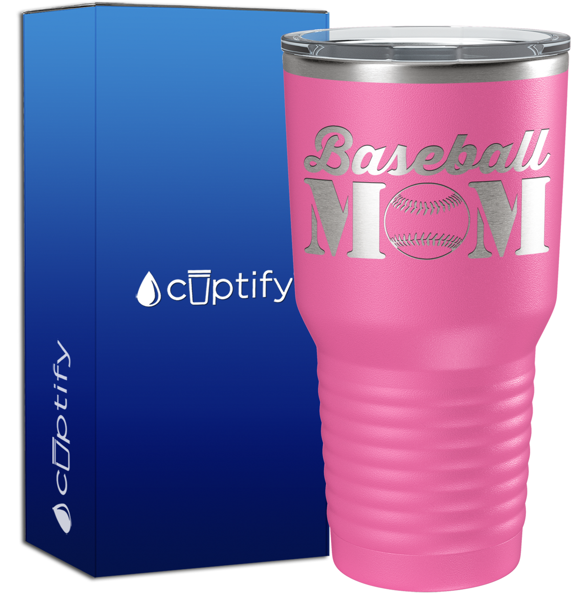 Baseball Mom with Ball 30oz Baseball Tumbler