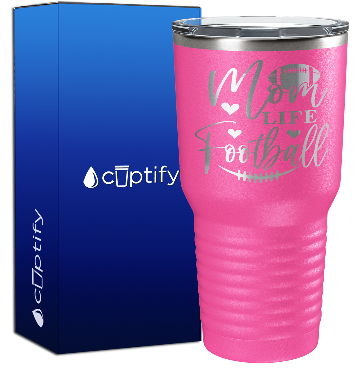 Mom Life Football 30oz Football Tumbler