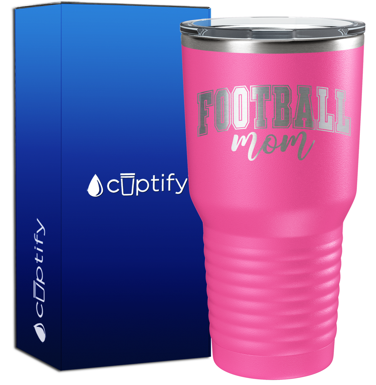Football Mom Arched 30oz Football Tumbler