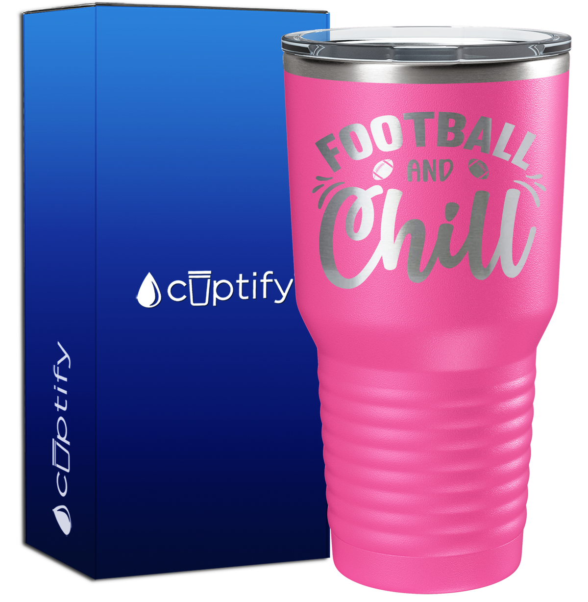 Football and Chill 30oz Football Tumbler