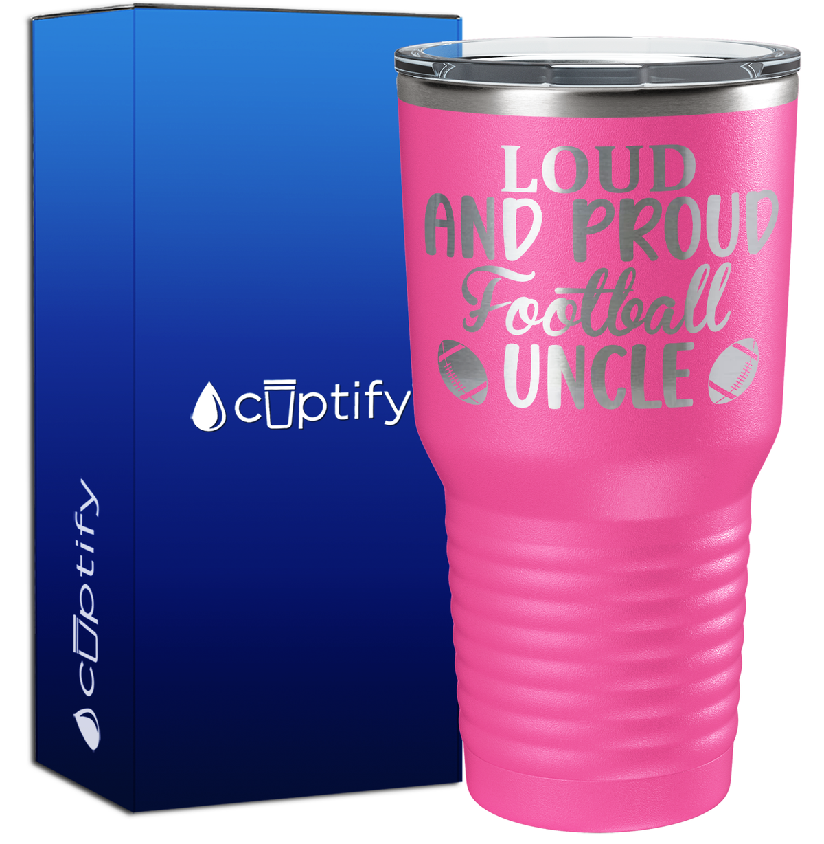 Loud and Proud Football Uncle 30oz Football Tumbler