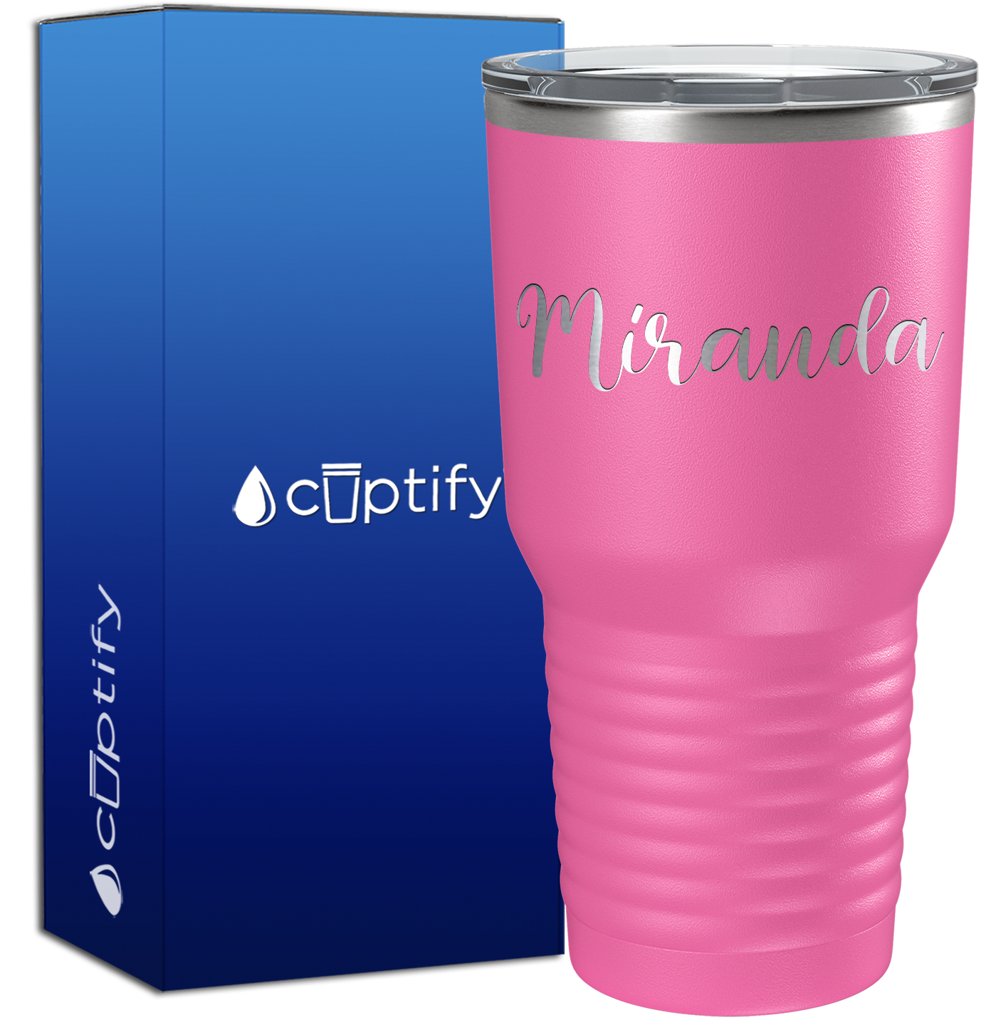 Personalized Pink 30oz Engraved Tumbler