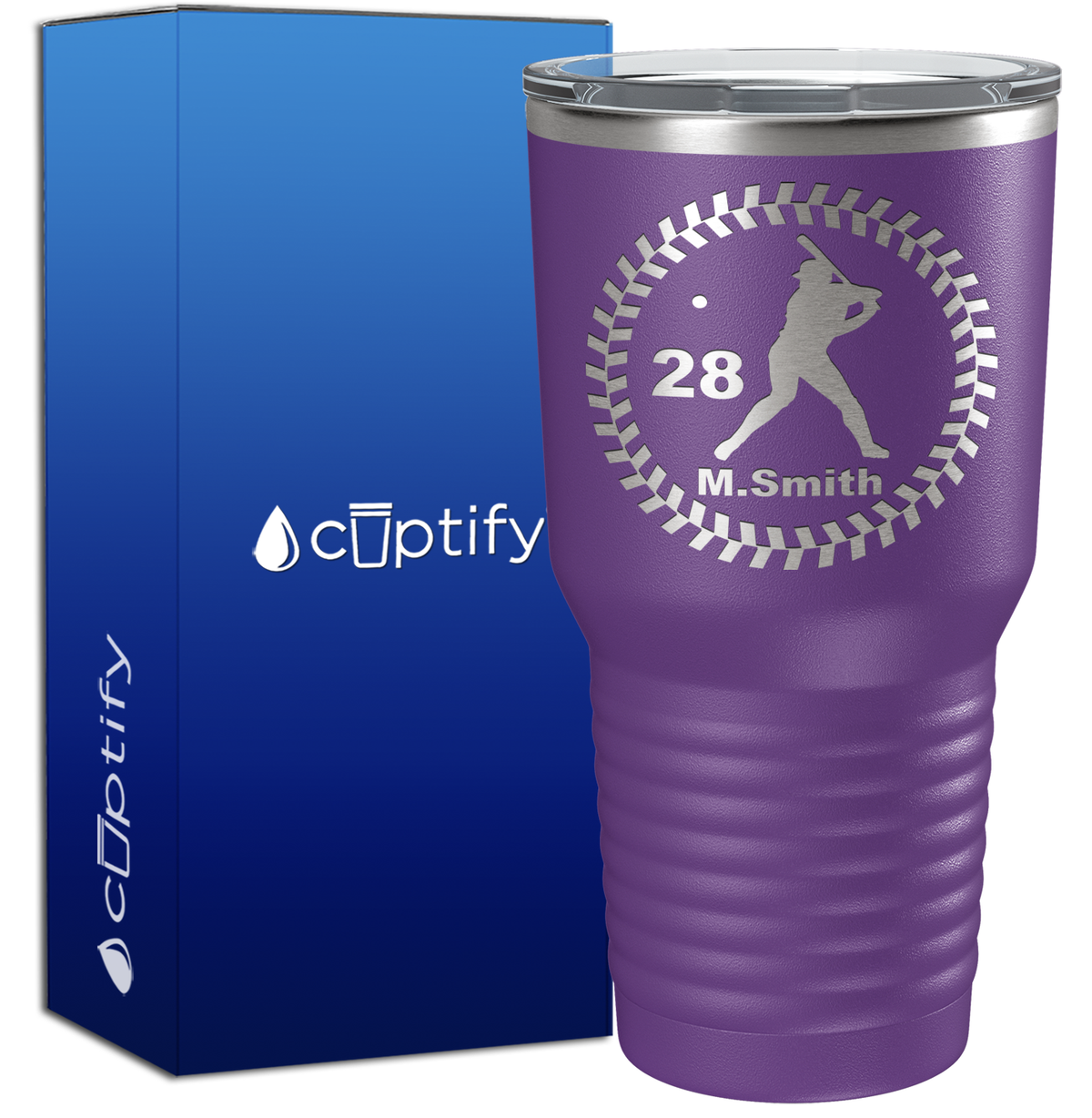Personalized Baseball Player 30oz Baseball Tumbler