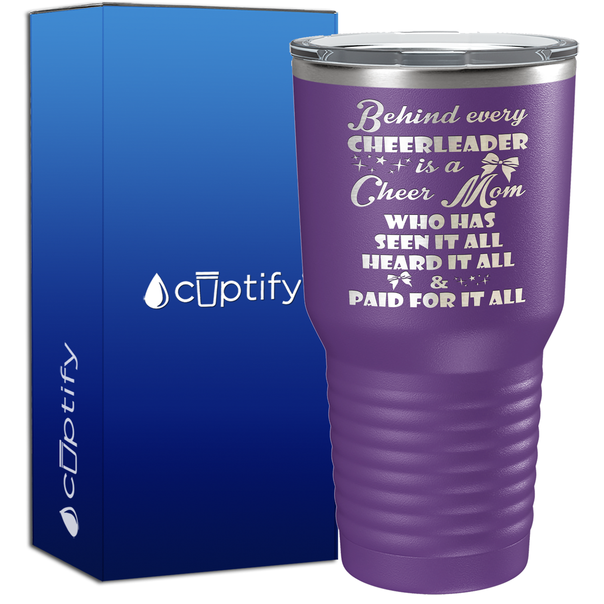 Behind Every Cheerleader Is A Cheer Mom 30oz Cheer Tumbler