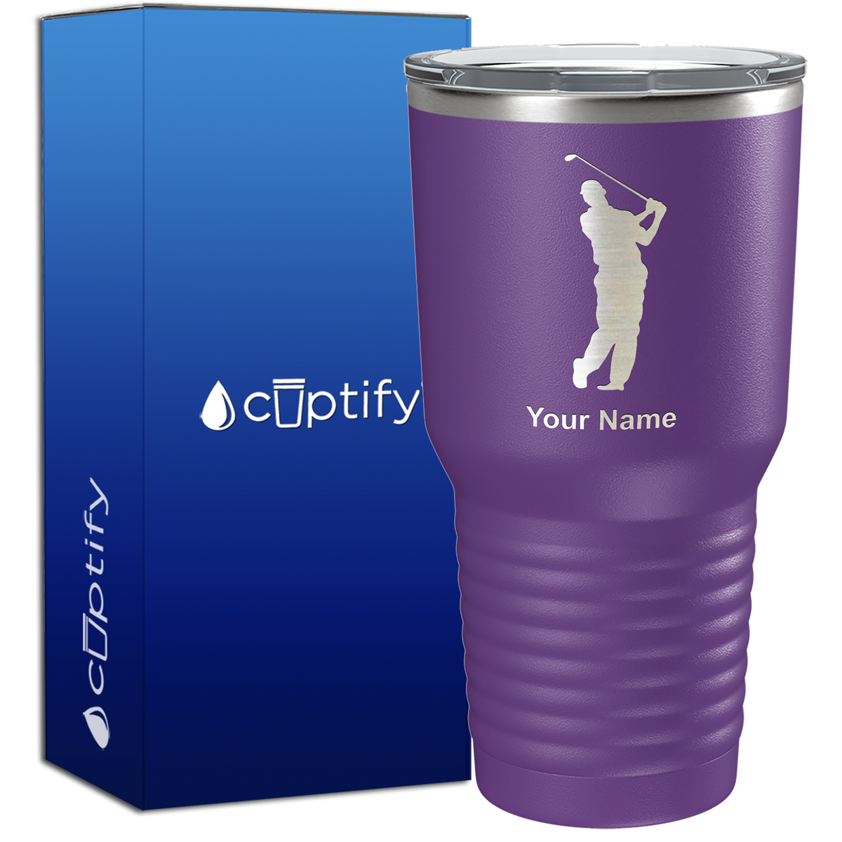 Personalized Golf Player Silhouette 30oz Golf Tumbler