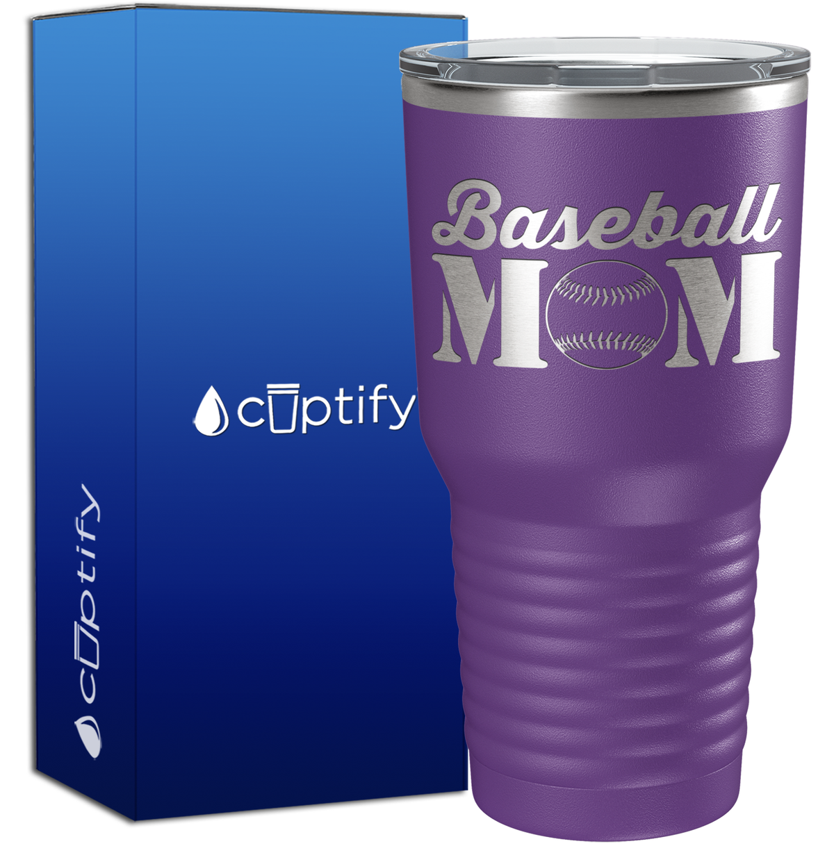 Baseball Mom with Ball 30oz Baseball Tumbler