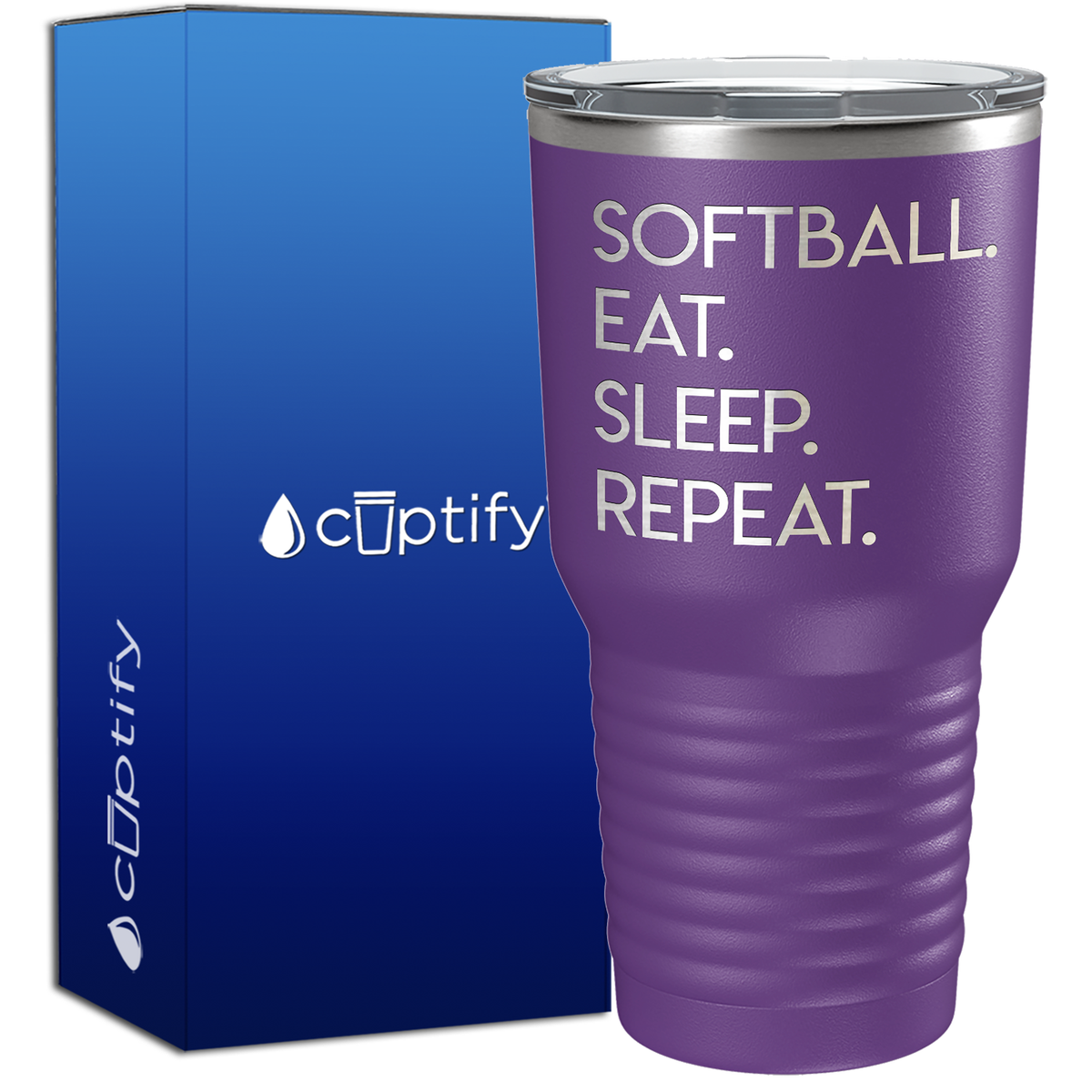 Eat Sleep Softball Repeat 30oz Softball Tumbler