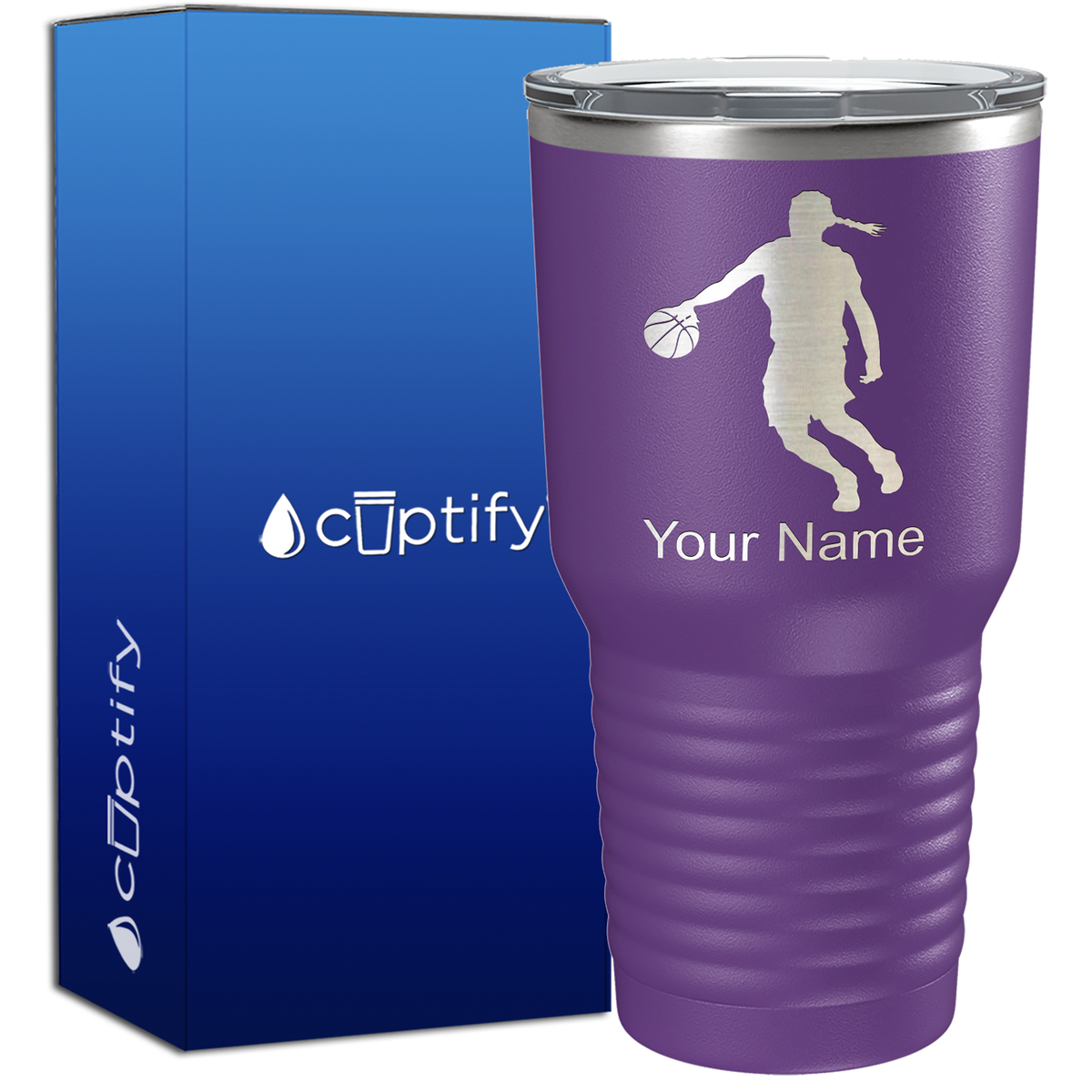 Personalized Basketball Girl Player Silhouette on 30oz Tumbler