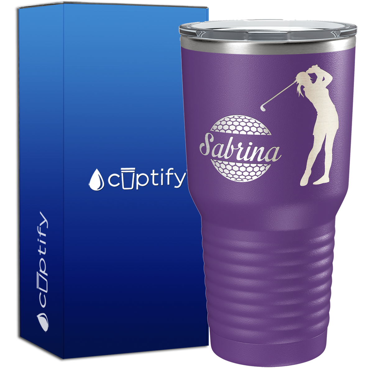 Personalized Female Golfer 30oz Golf Tumbler