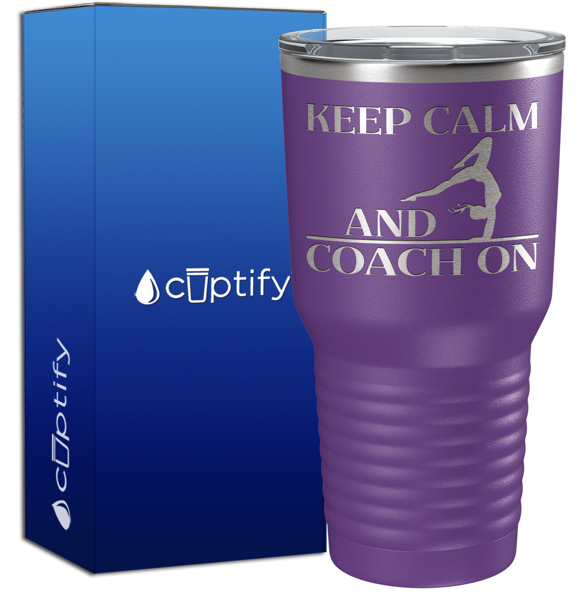 Gymnastics Keep Calm and Coach On 30oz Coach Tumbler