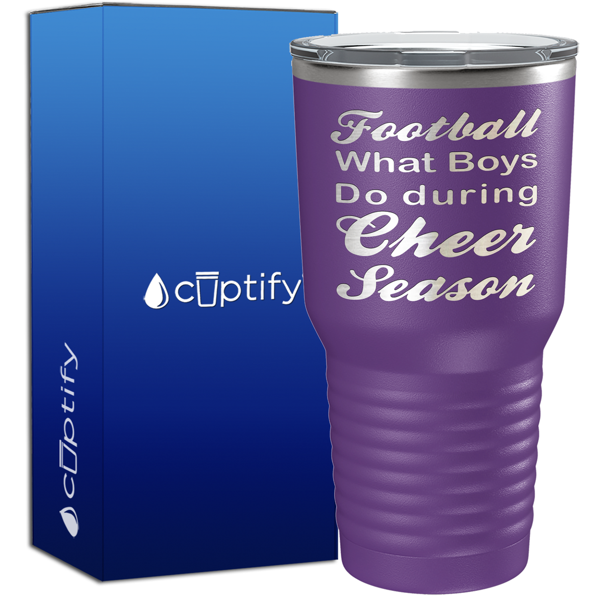 Football What Boys Do During Cheer Season 30oz Cheer Tumbler