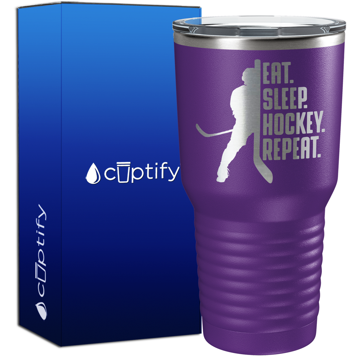 Eat. Sleep. Hockey. Repeat. 30oz Hockey Tumbler
