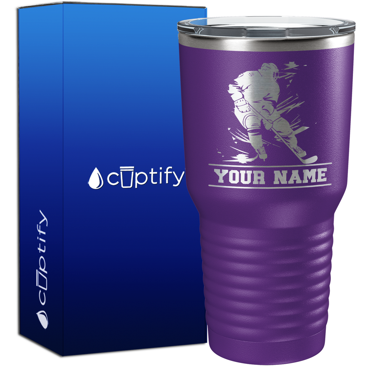 Personalized Skating Hockey Player 30oz Hockey Tumbler