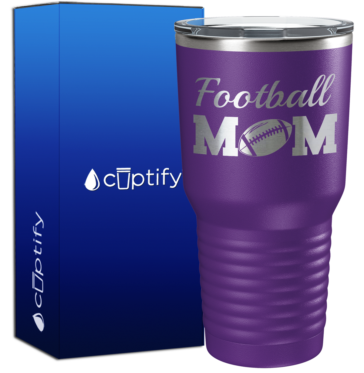 Football Mom with Ball 30oz Football Tumbler