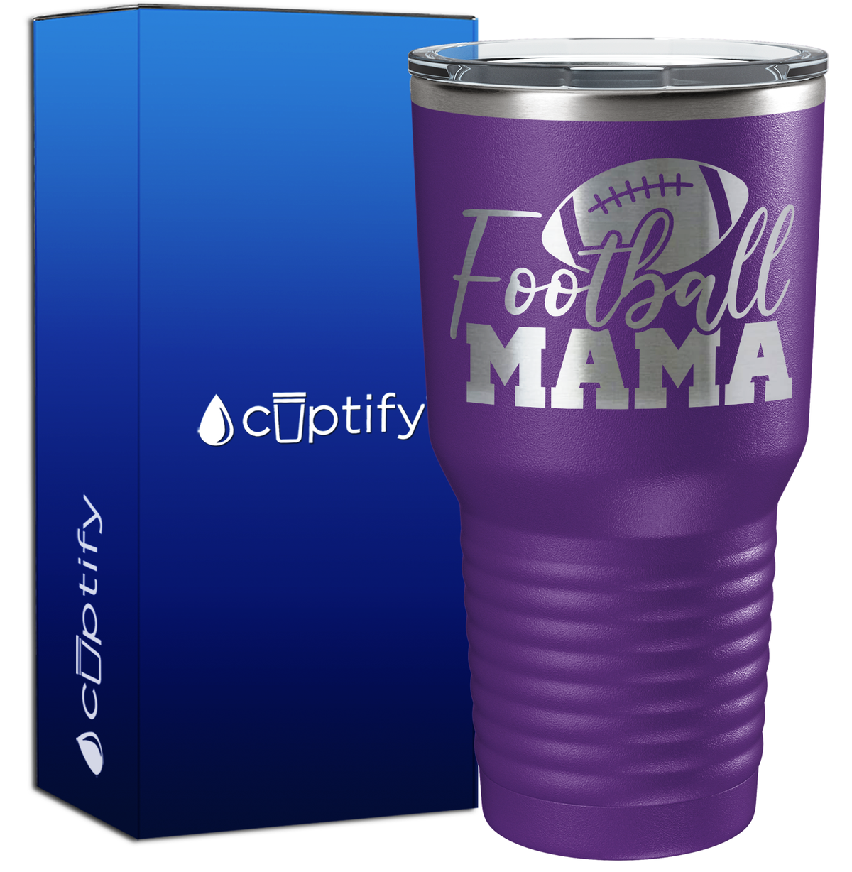 Football Mama with Football 30oz Football Tumbler