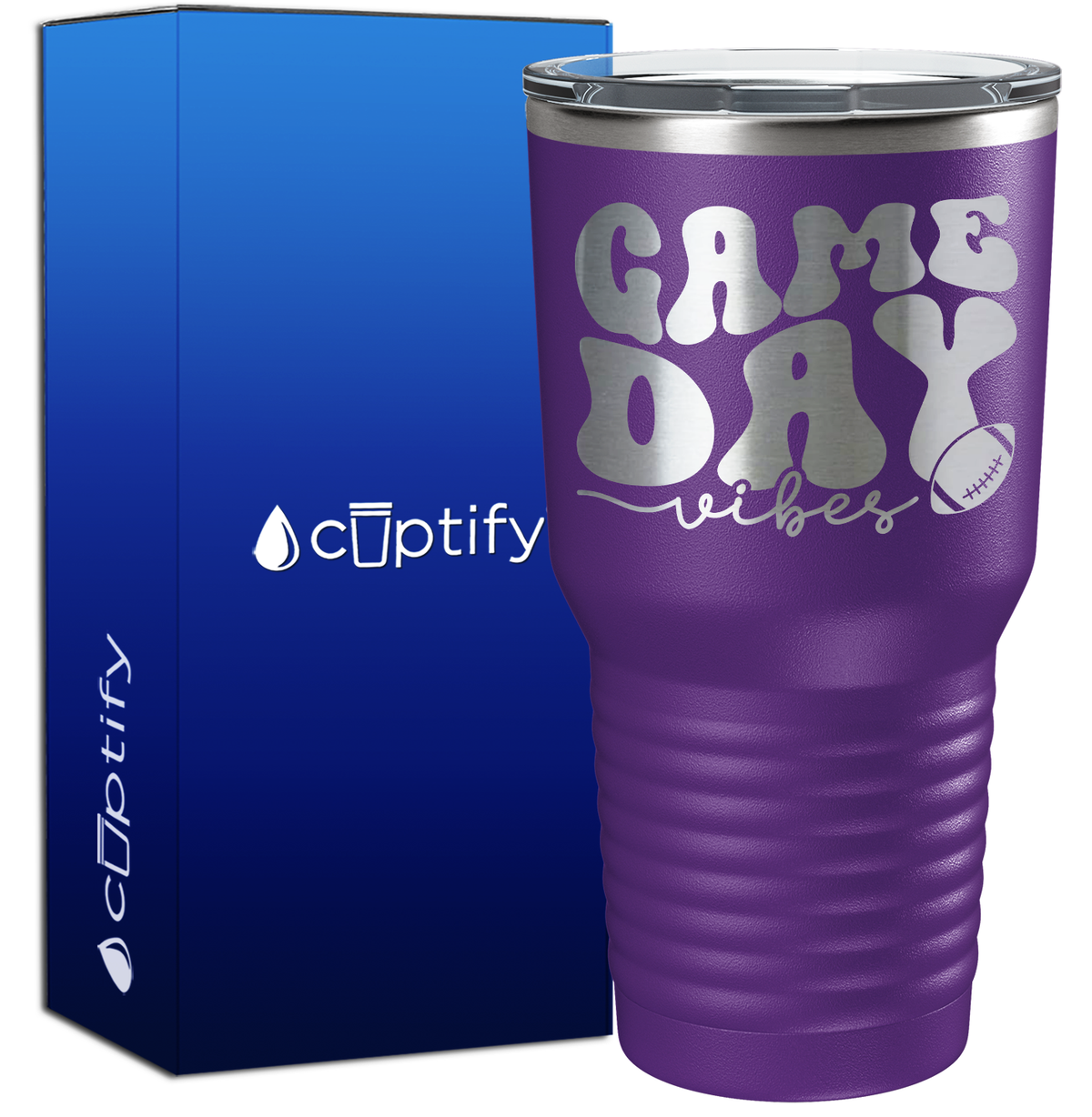 Game Day Vibes Football 30oz Football Tumbler