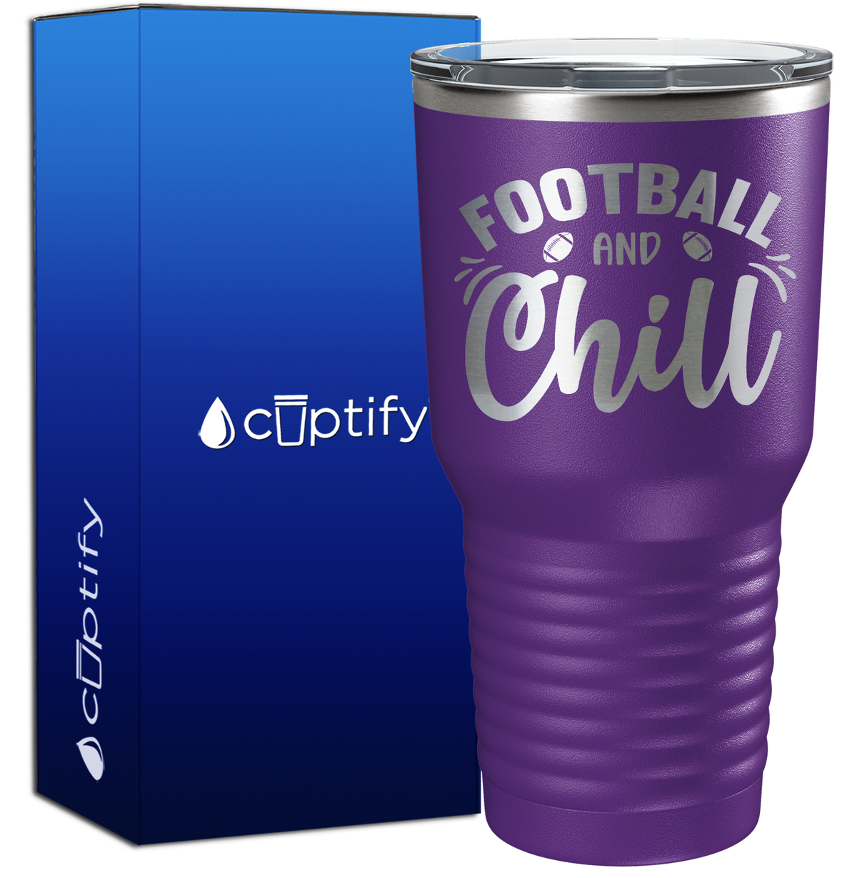 Football and Chill 30oz Football Tumbler