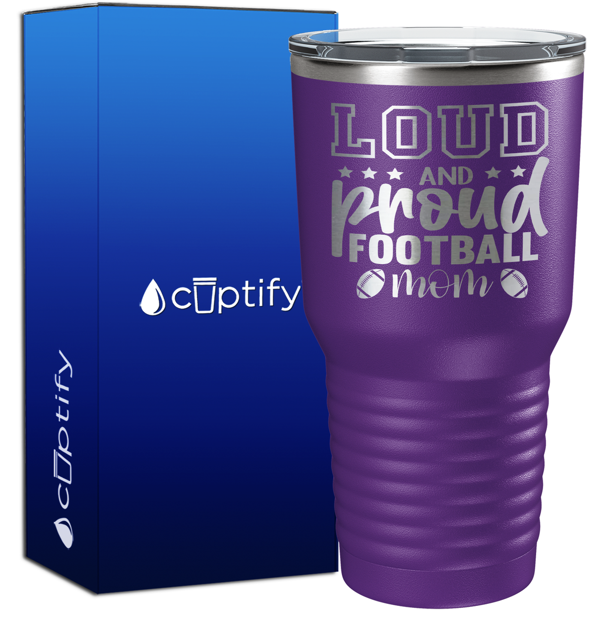 Loud and Proud Football Mom 30oz Football Tumbler