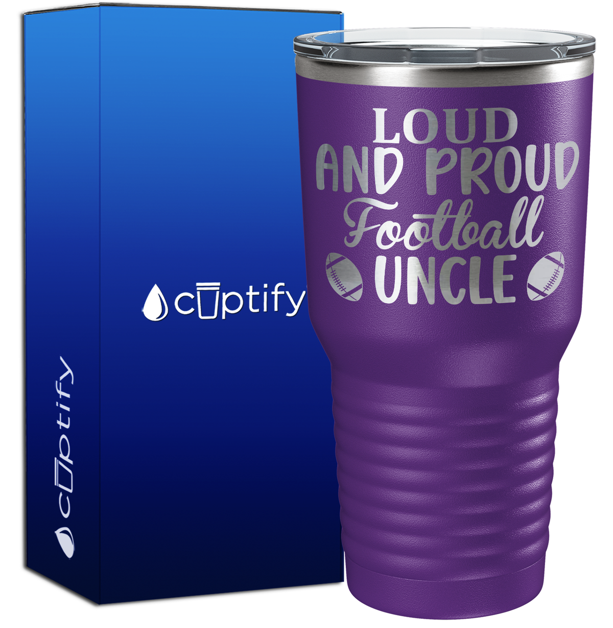 Loud and Proud Football Uncle 30oz Football Tumbler