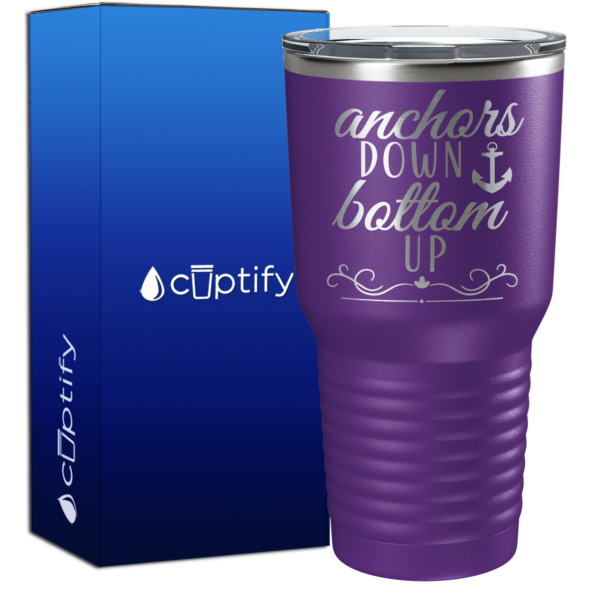 Anchors Down Bottoms Up 30oz Anchor Tumbler