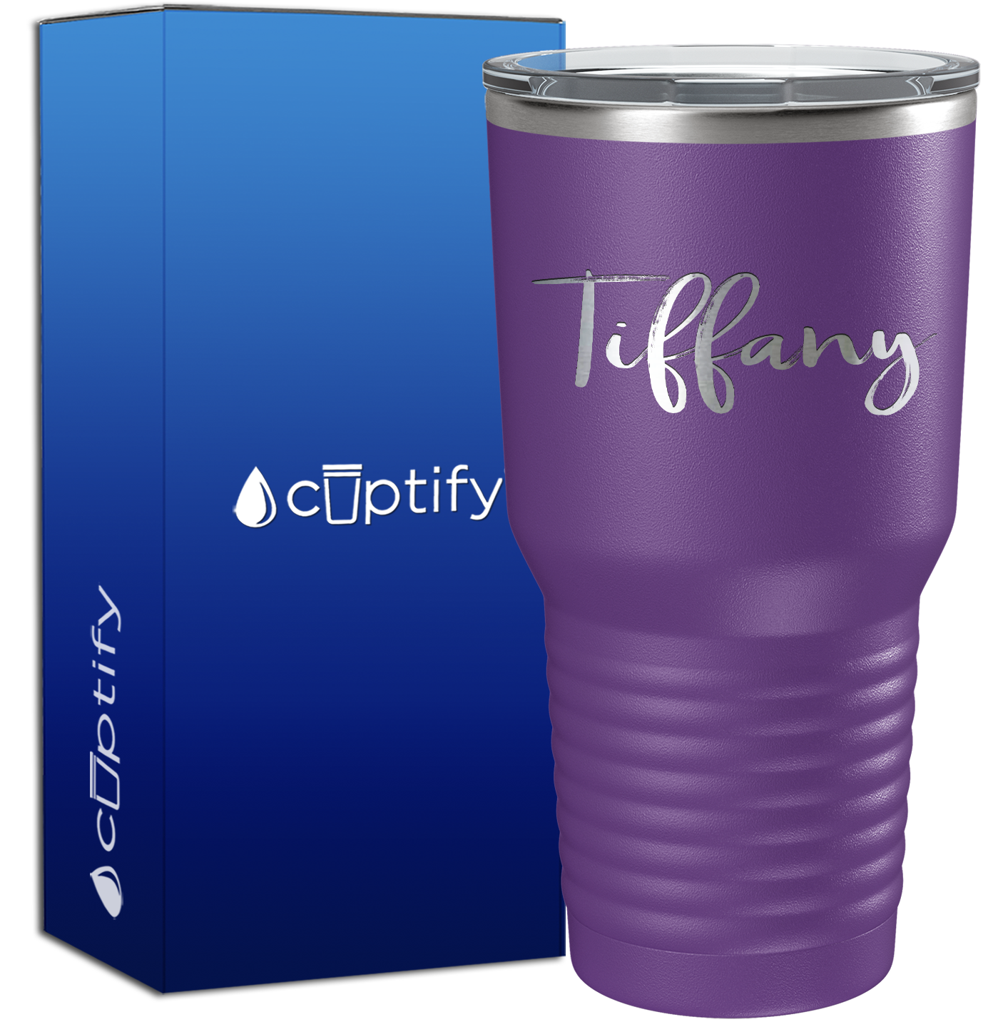 Personalized Purple 30oz Engraved Tumbler