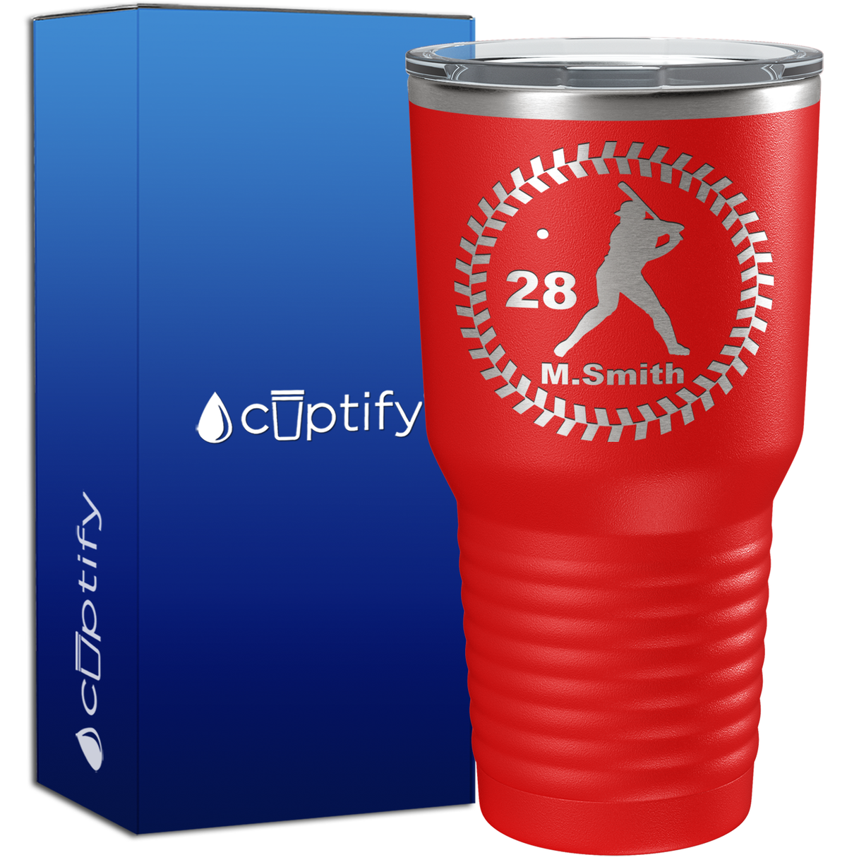Personalized Baseball Player 30oz Baseball Tumbler