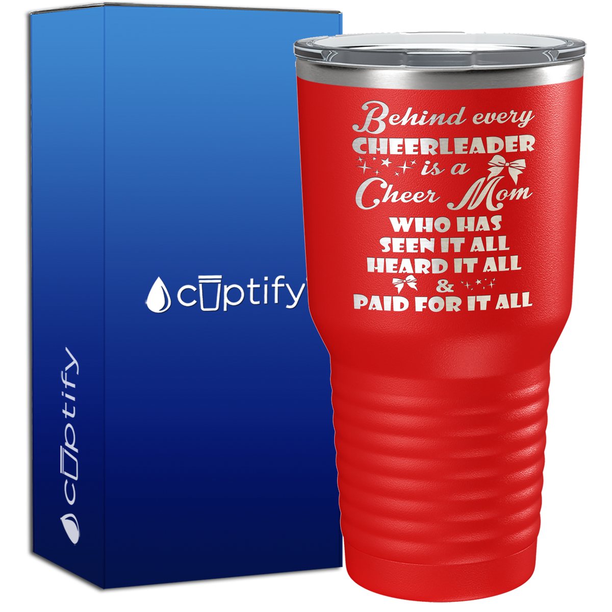 Behind Every Cheerleader Is A Cheer Mom 30oz Cheer Tumbler