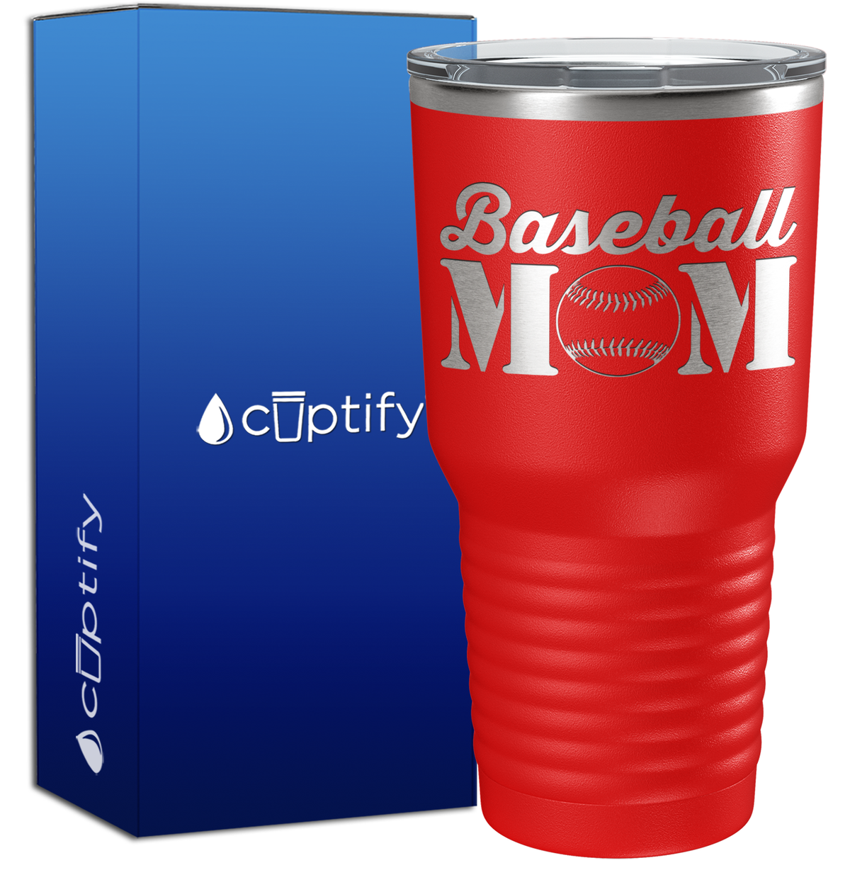 Baseball Mom with Ball 30oz Baseball Tumbler