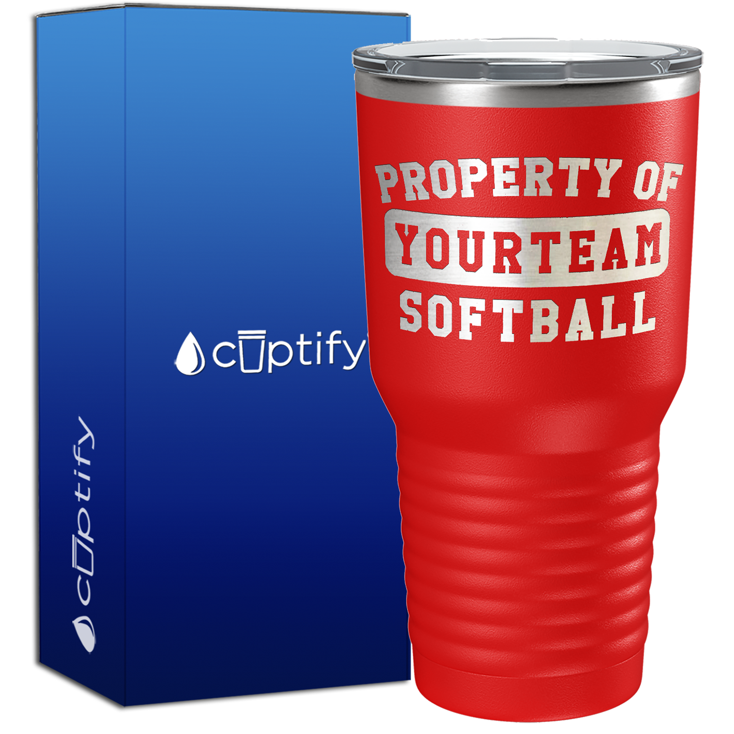 Property of Your Team Softball 30oz Softball Tumbler