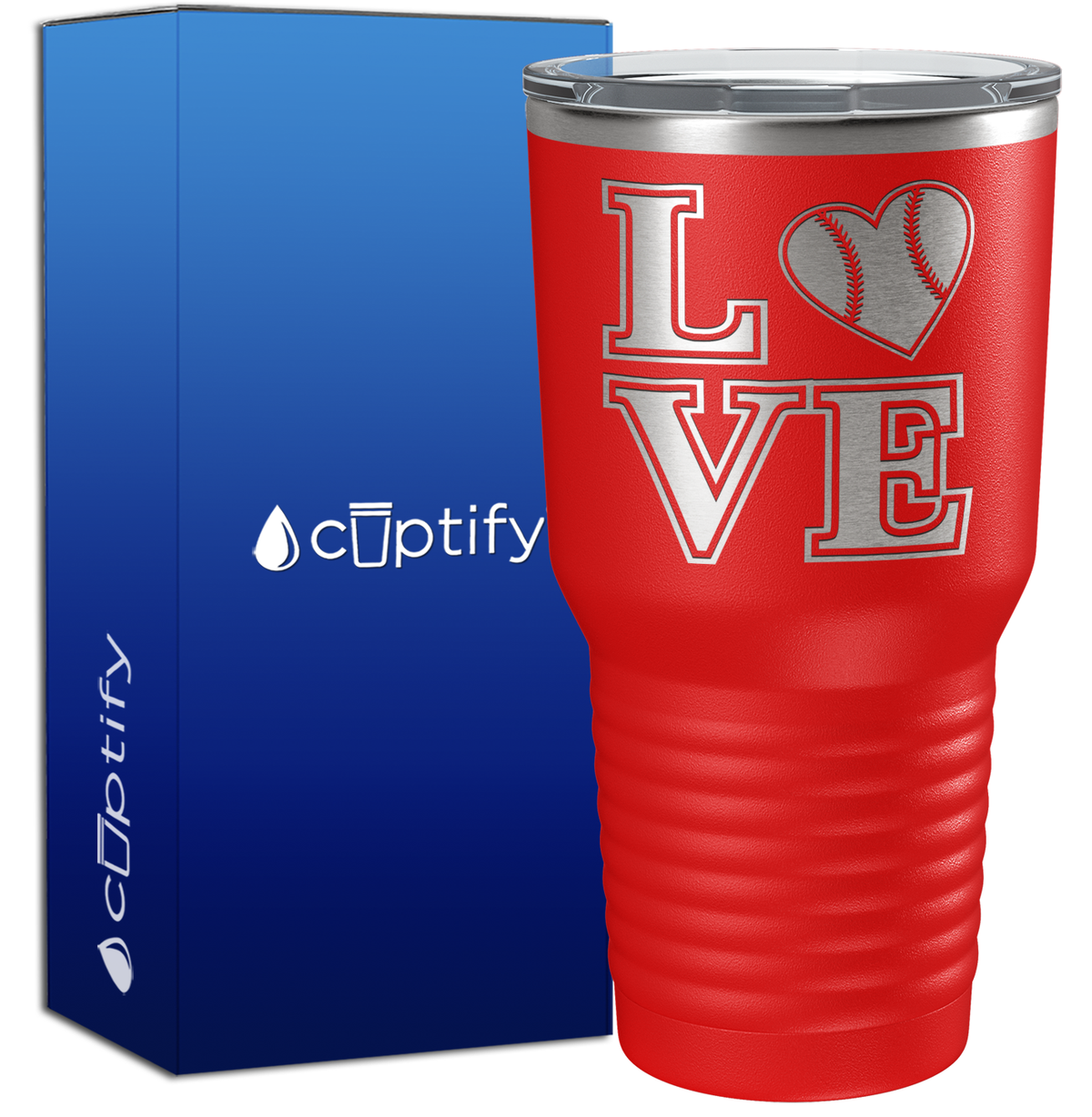 BaseBall Heart Love 30oz Baseball Tumbler