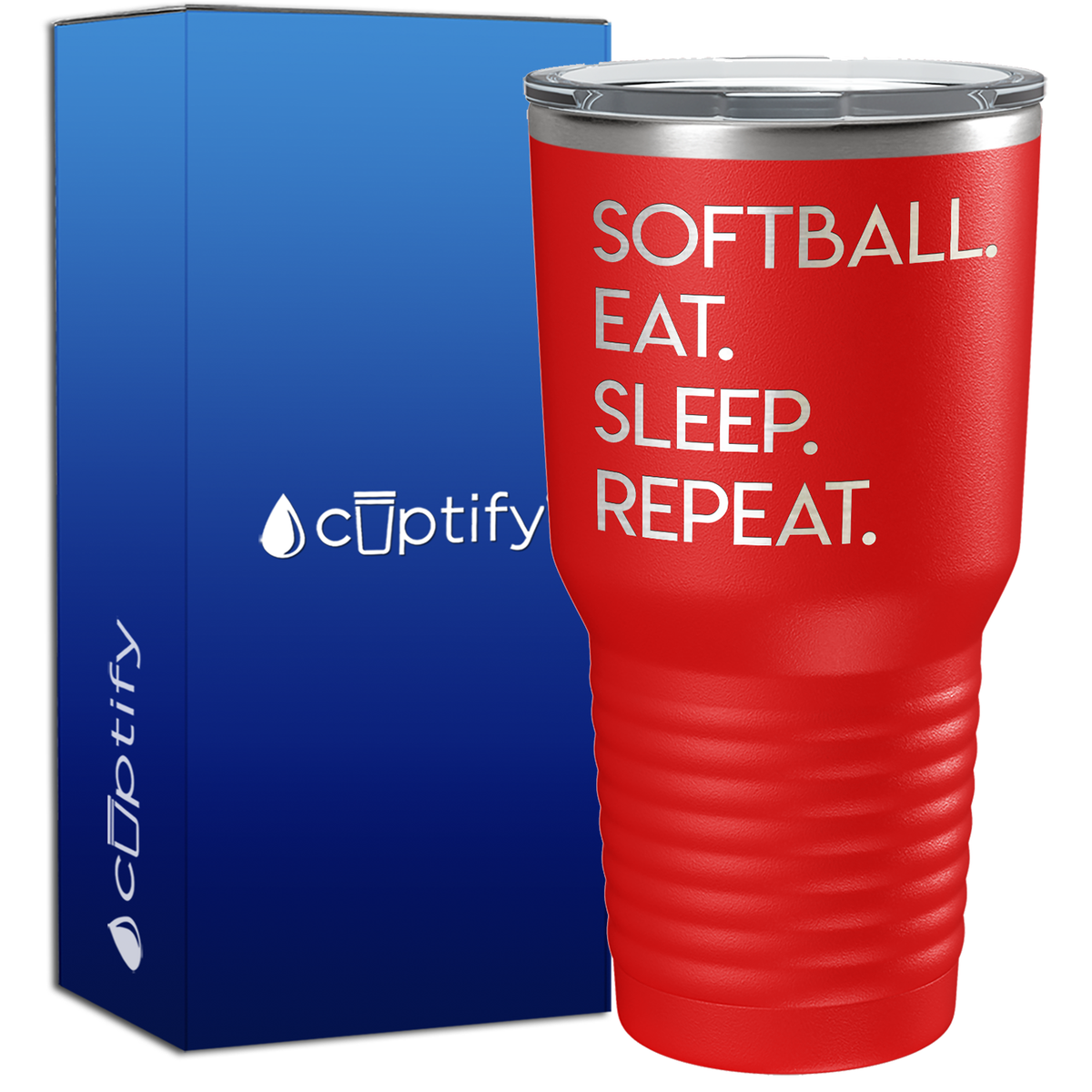 Eat Sleep Softball Repeat 30oz Softball Tumbler