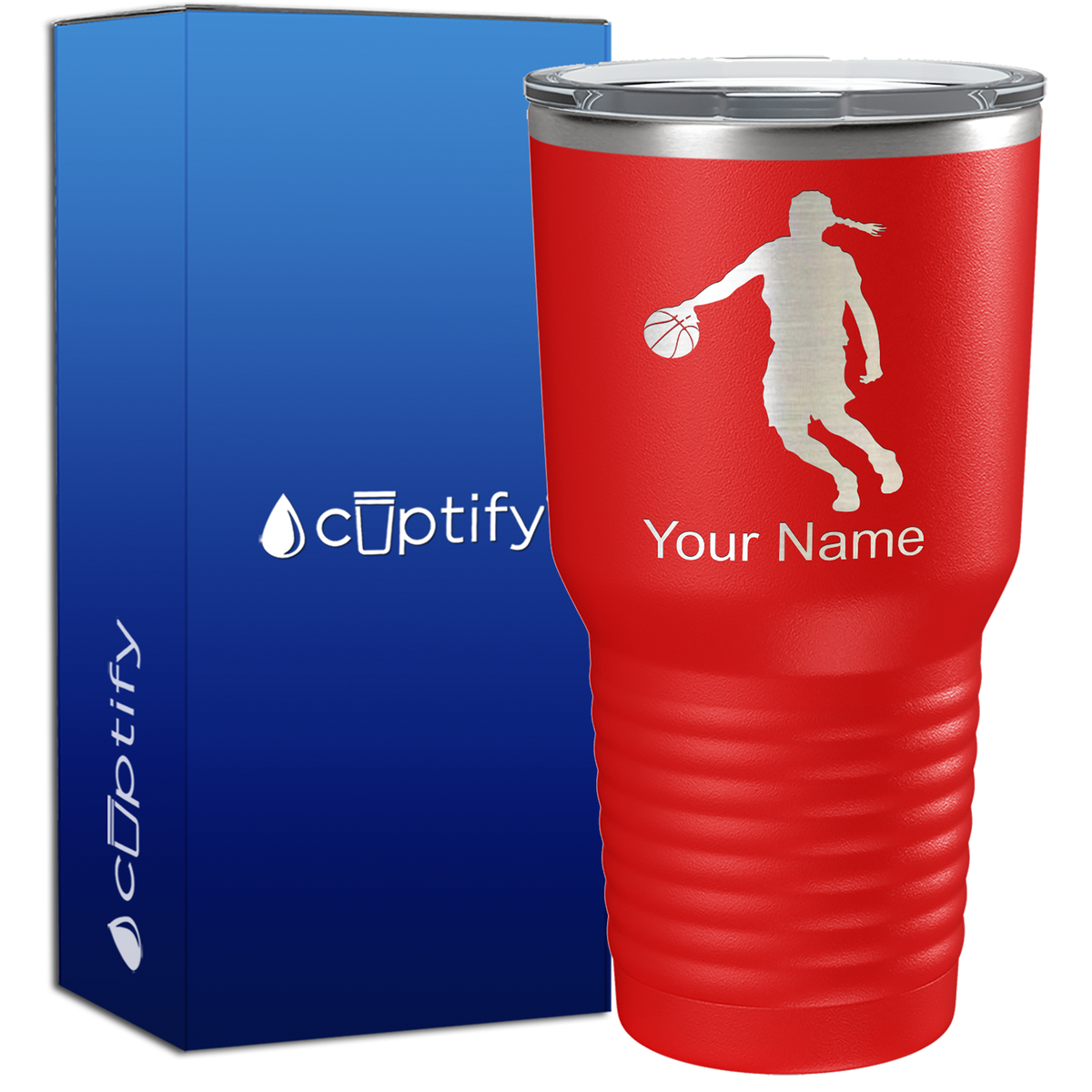 Personalized Basketball Girl Player Silhouette on 30oz Tumbler