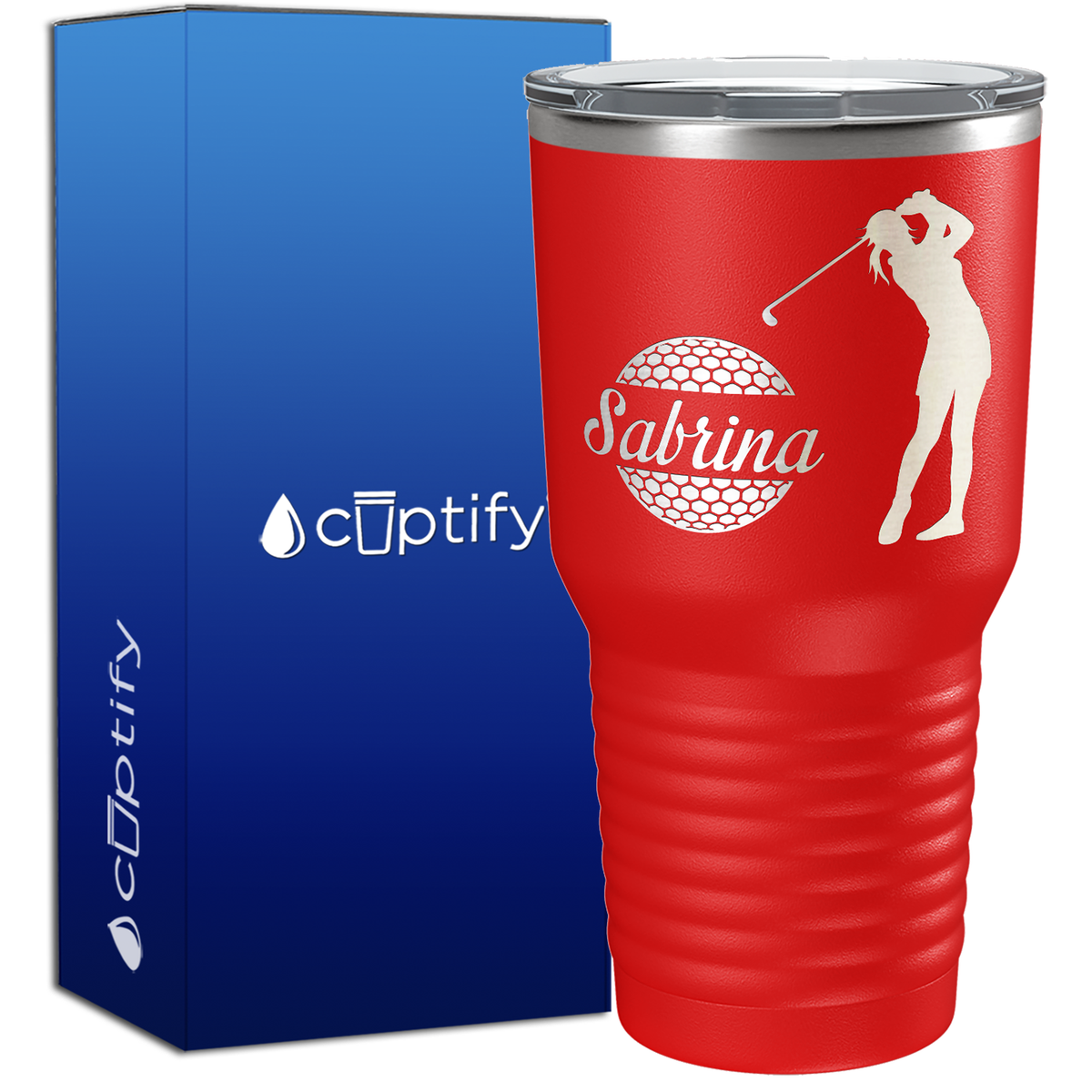 Personalized Female Golfer 30oz Golf Tumbler
