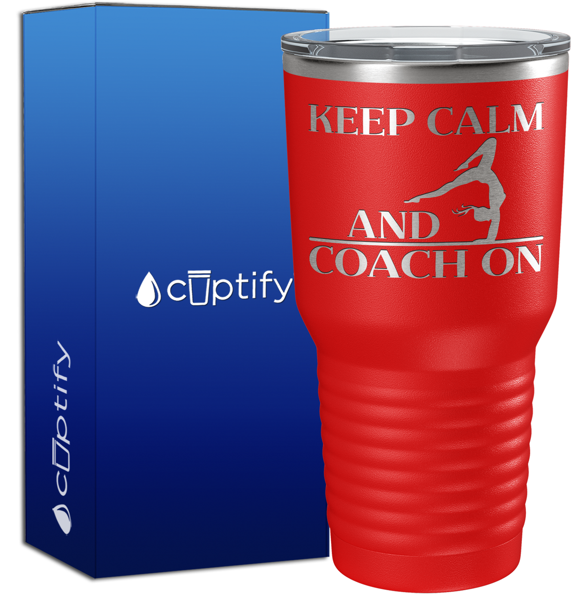 Gymnastics Keep Calm and Coach On 30oz Coach Tumbler