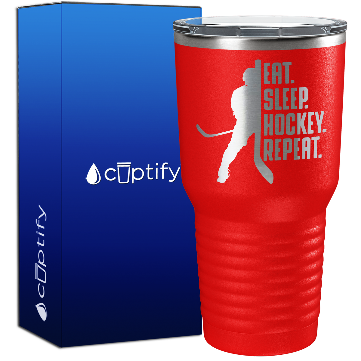 Eat. Sleep. Hockey. Repeat. 30oz Hockey Tumbler