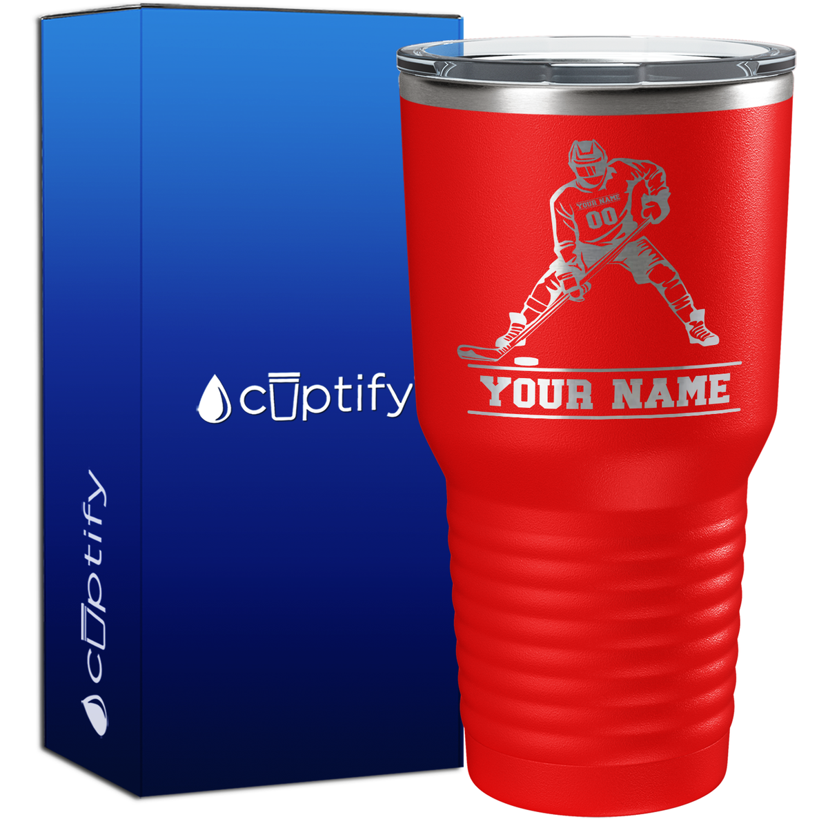 Personalized Hockey Player 30oz Hockey Tumbler