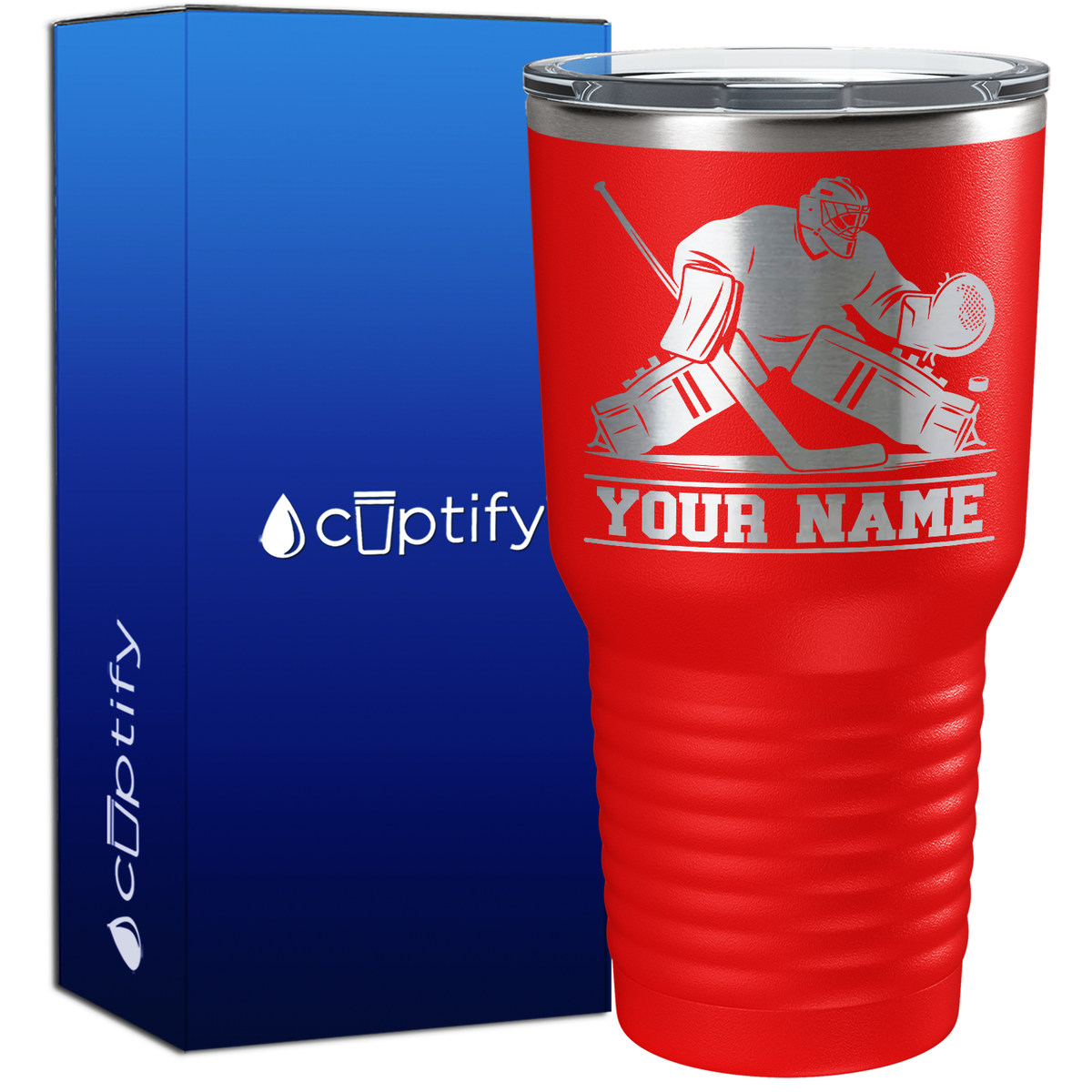 Personalized Hockey Goalie 30oz Hockey Tumbler