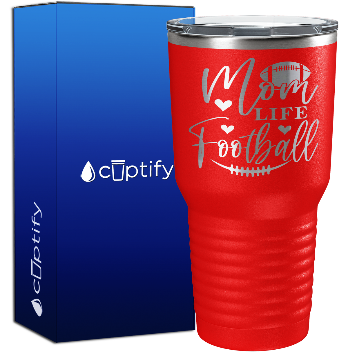 Mom Life Football 30oz Football Tumbler