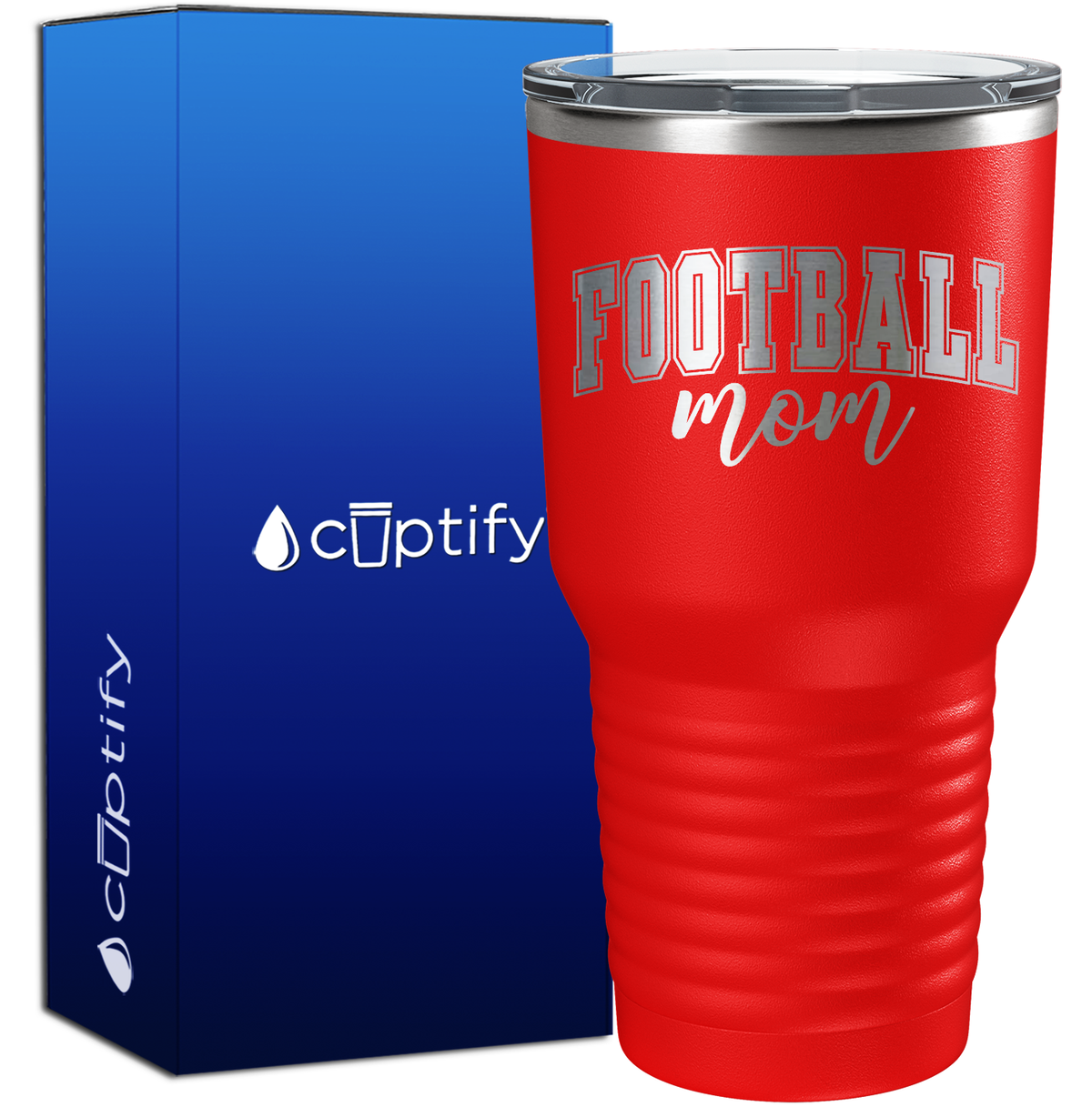 Football Mom Arched 30oz Football Tumbler