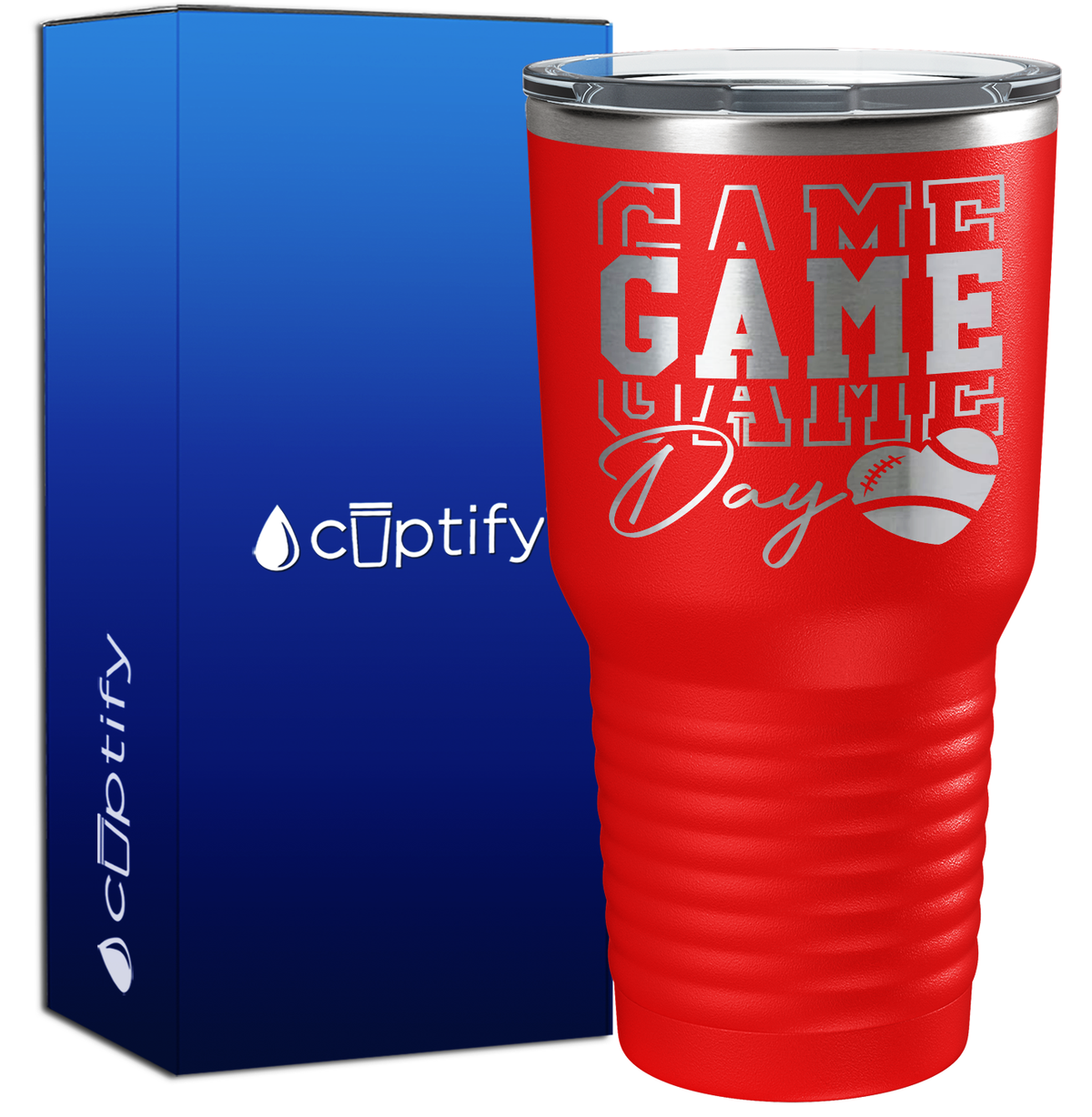 Game Game Game Day Football 30oz Football Tumbler