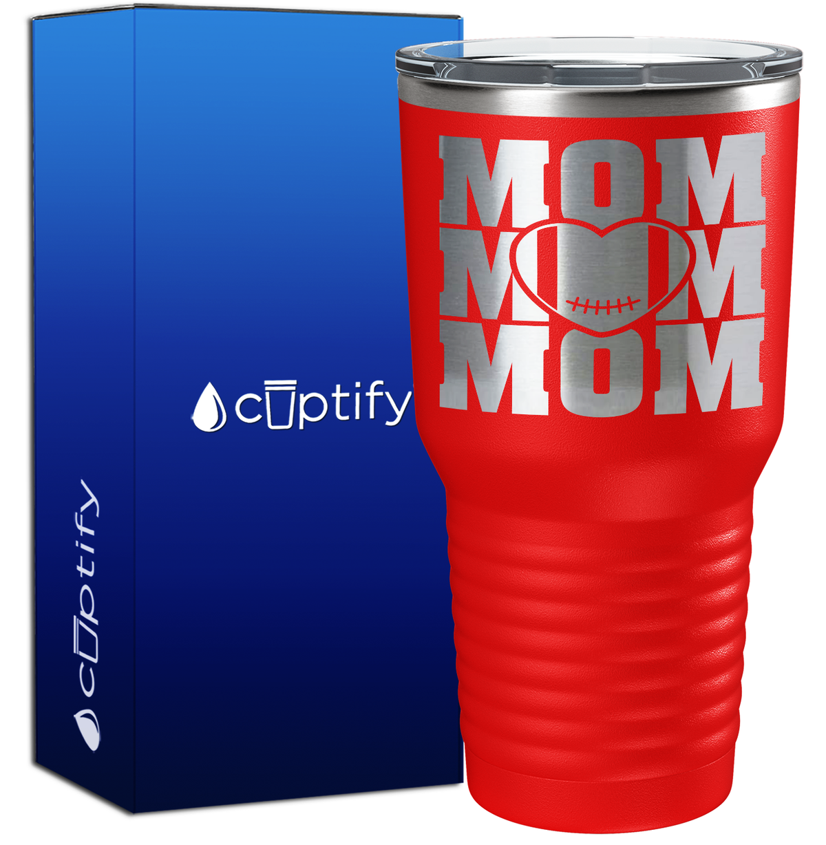 Mom Mom Mom Football 30oz Football Tumbler
