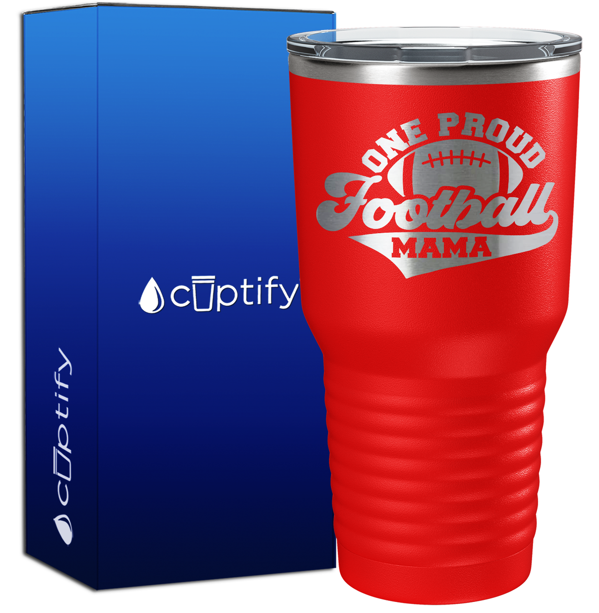 One Proud Football Mama 30oz Football Tumbler