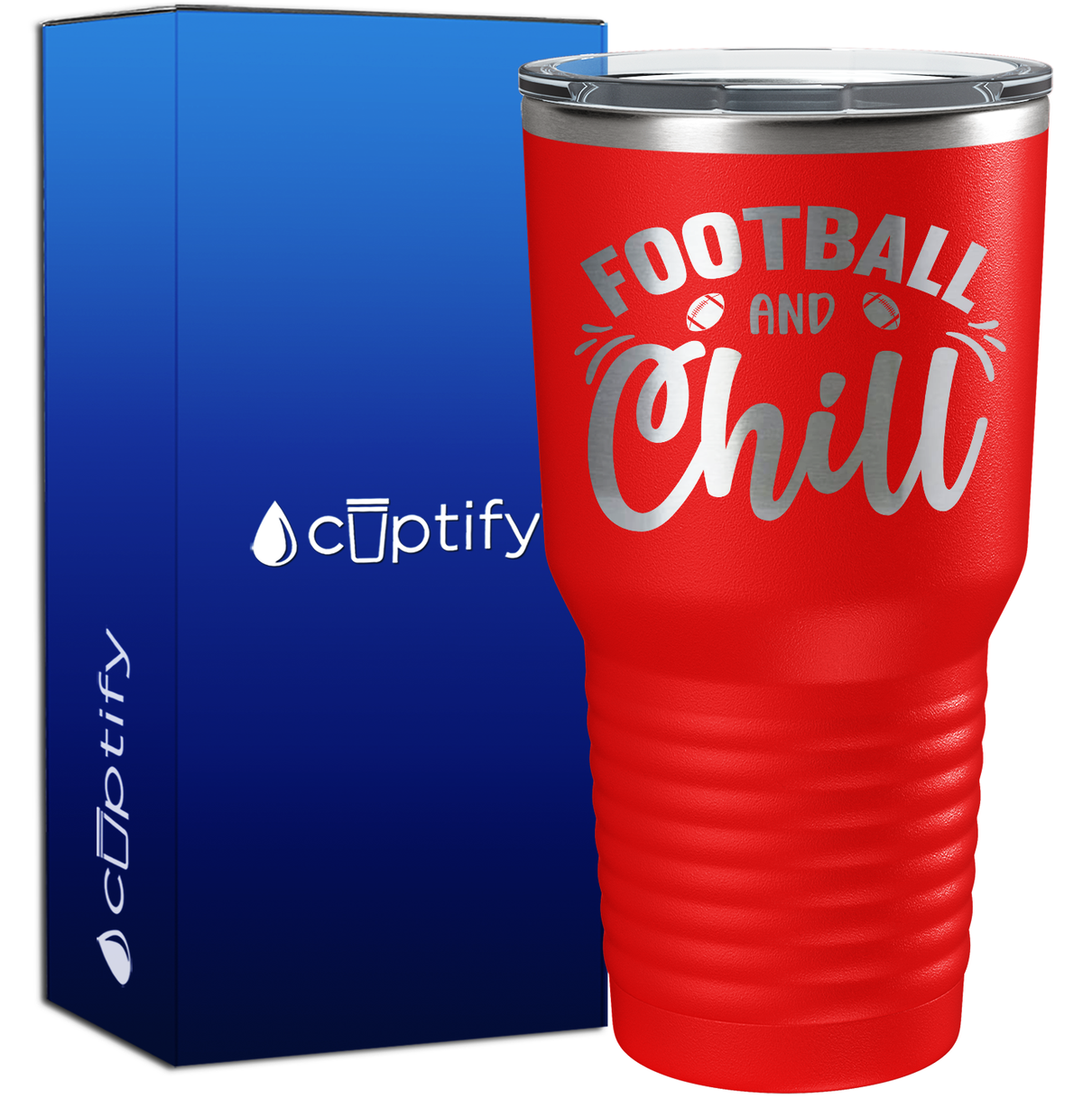 Football and Chill 30oz Football Tumbler