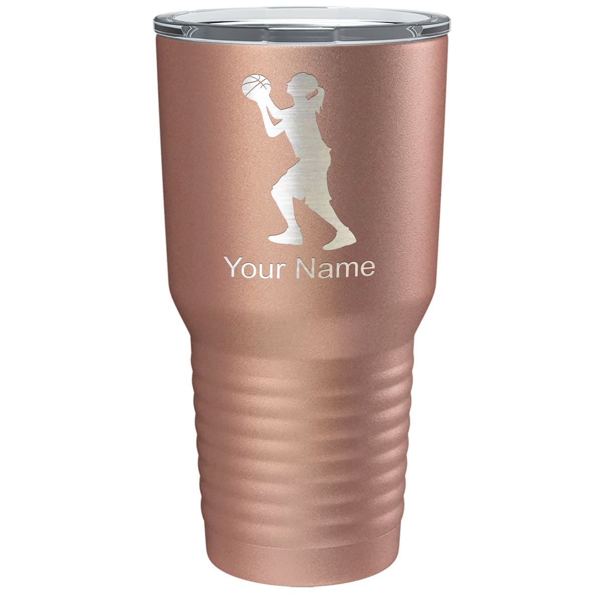 Personalized Girl Shooting Basketball on 30oz Tumbler
