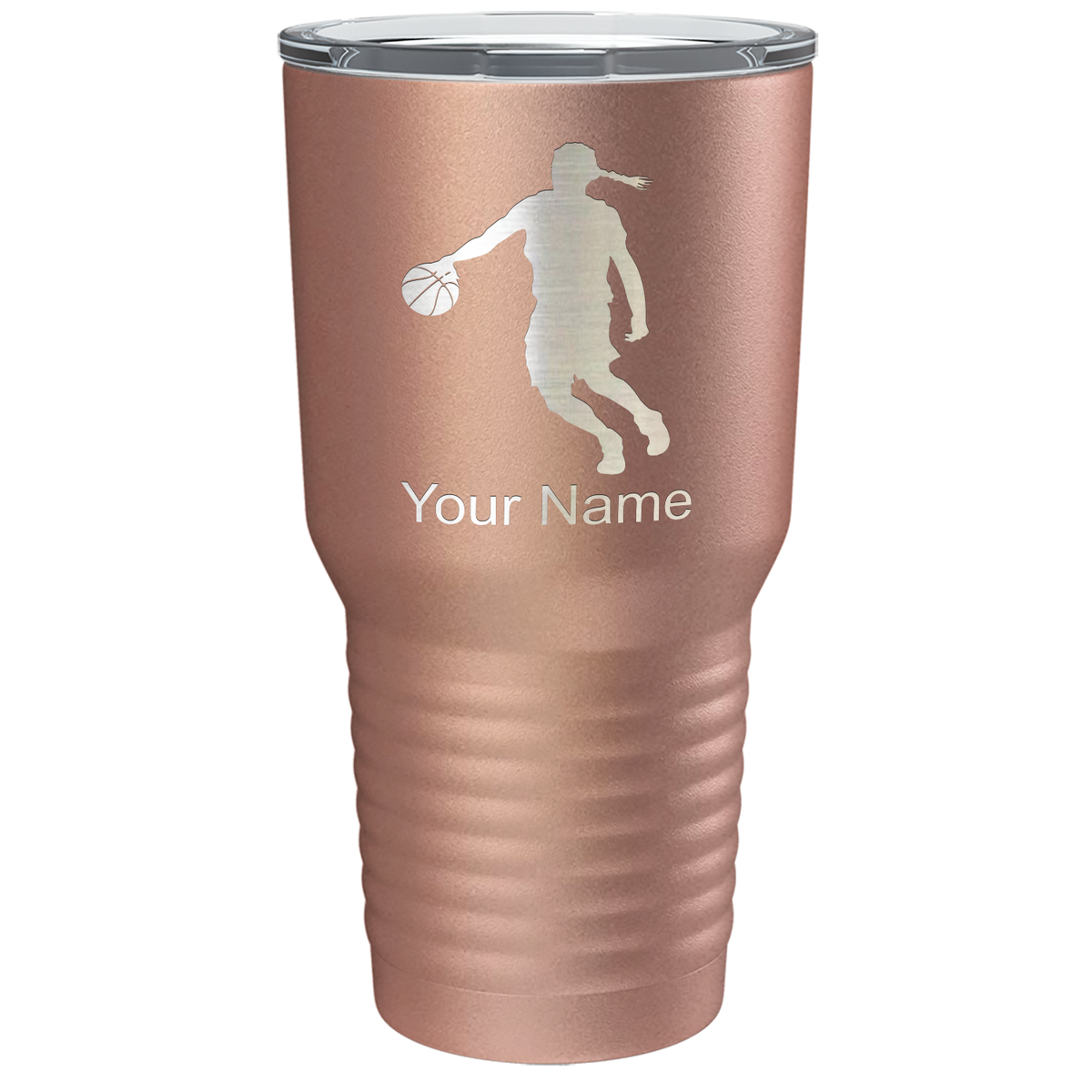 Personalized Basketball Girl Player Silhouette on 30oz Tumbler