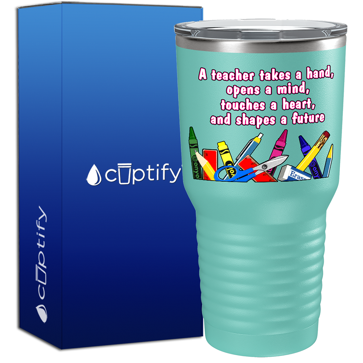 A Teacher Takes a Hand 30oz Teacher Tumbler