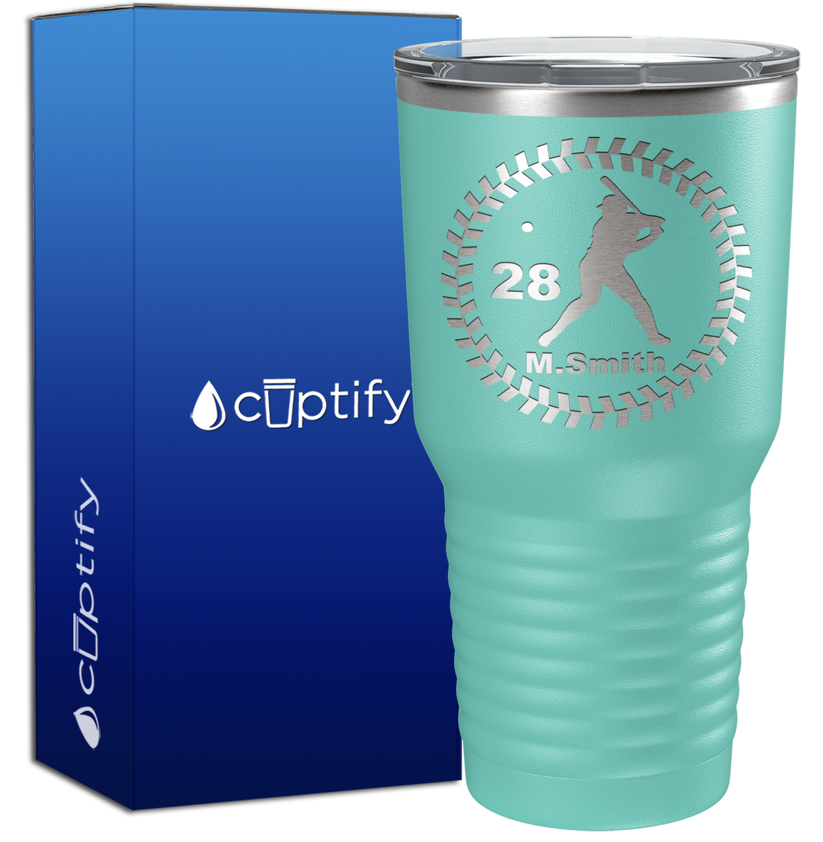 Personalized Baseball Player 30oz Baseball Tumbler