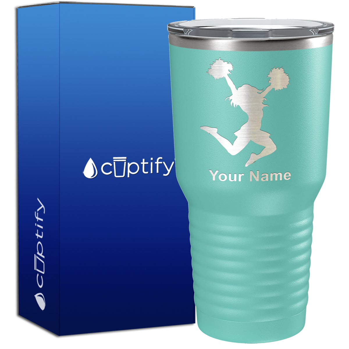 Personalized Cheerleader Silhouette 30oz Cheer Tumbler