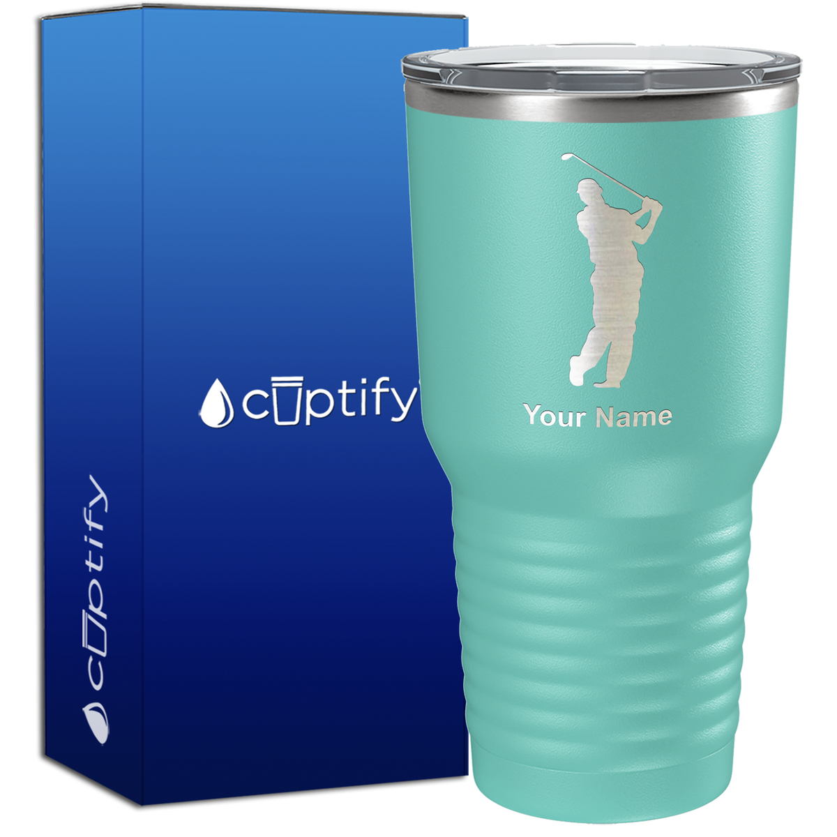 Personalized Golf Player Silhouette 30oz Golf Tumbler